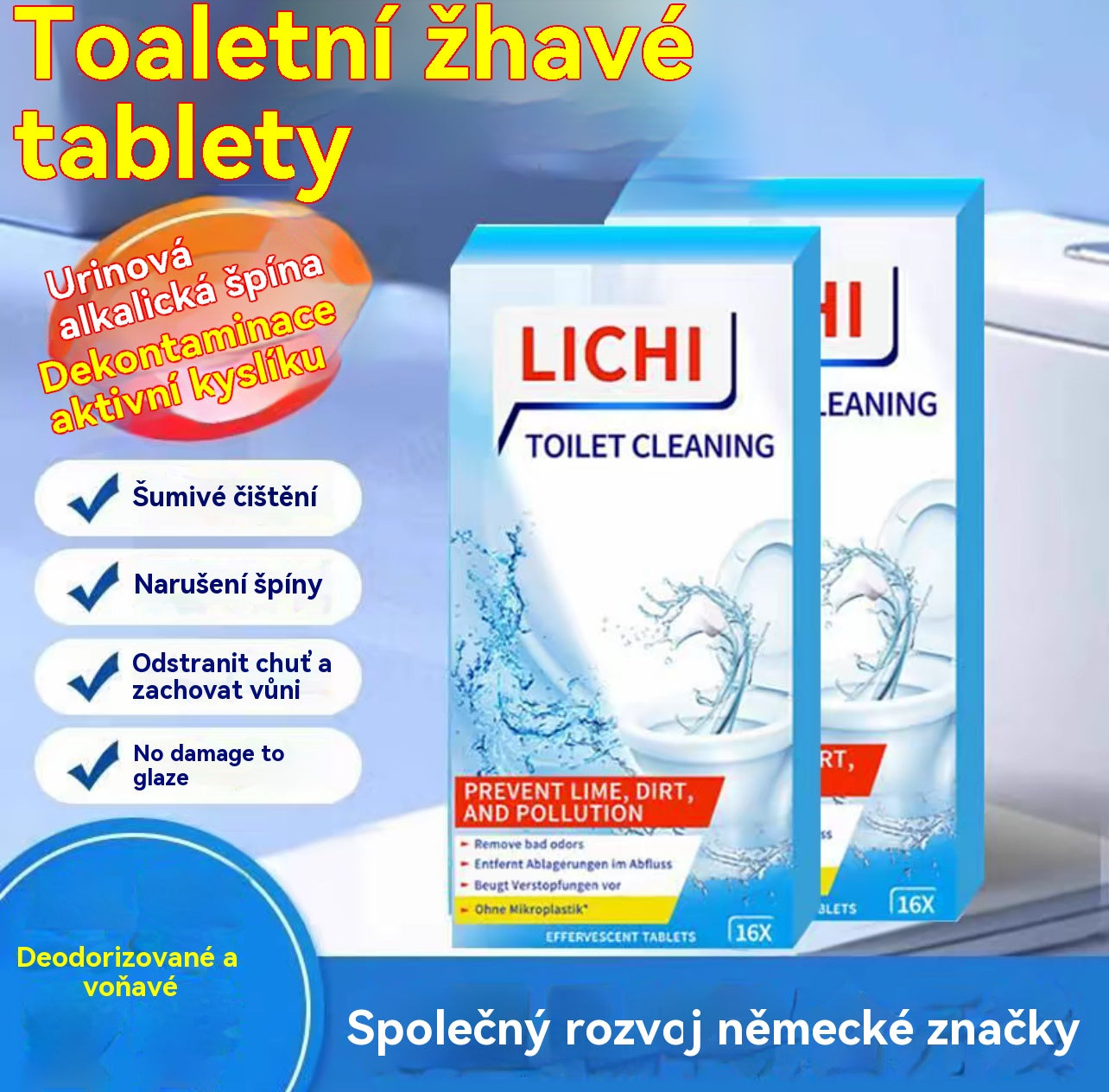 🌟【Kupte 3 krabice, získejte 3 krabice zdarma】💦16 tablet v krabici, silná čisticí pěna na toalety
