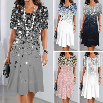 👗[Nowości letnie 42% taniej] 🔥 [S-5XL] Elegancka sukienka retro z okrągłym dekoltem