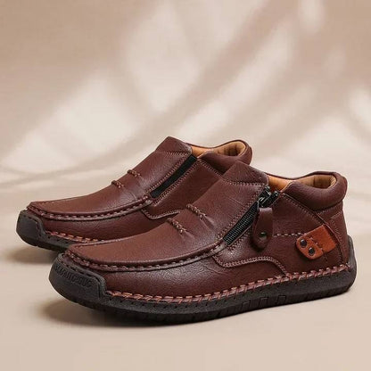 👟✨【38-48】Męskie, ręcznie robione, skórzane, wsuwane buty do jazdy samochodem – szeroki nosek, wsparcie łuku stopy