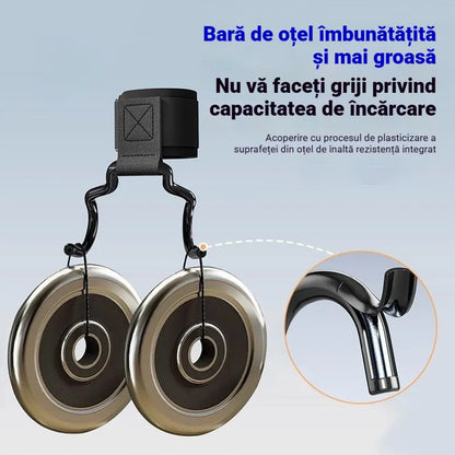 Set od 2 fitness kuke za bodybuilding i dizanje utega, proširena potpora 125 mm, protuklizne trake za zglobove, nosivost 250 kg za zgibove i mrtvo dizanje