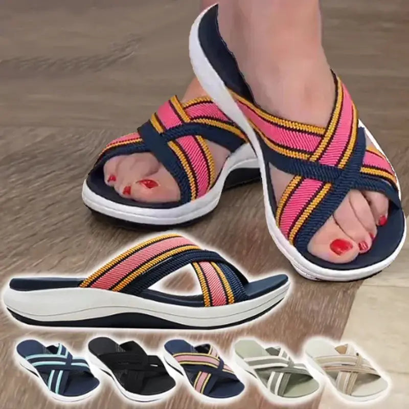 🔥【35-40】🍃👡 Ženske sandale s platformom i klinastim vrhom, okruglim vrhom, crossover stilom, prikladne za svakodnevno nošenje.