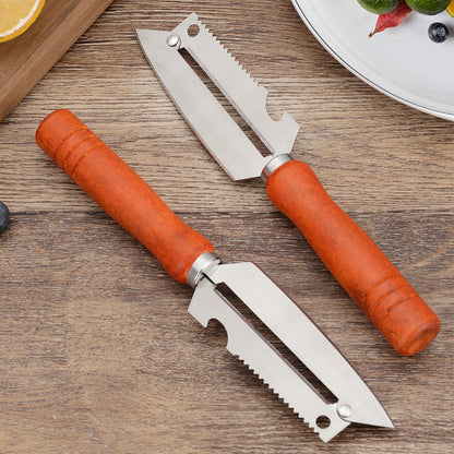 🥕 Kupite jedan, drugi dobijete gratis! ✨ Višenamjenska kuhinjska gulilica: Izrađena od nehrđajućeg čelika s ergonomskim dizajnom ručke, savršena za guljenje voća, povrća i mesa. 🔪