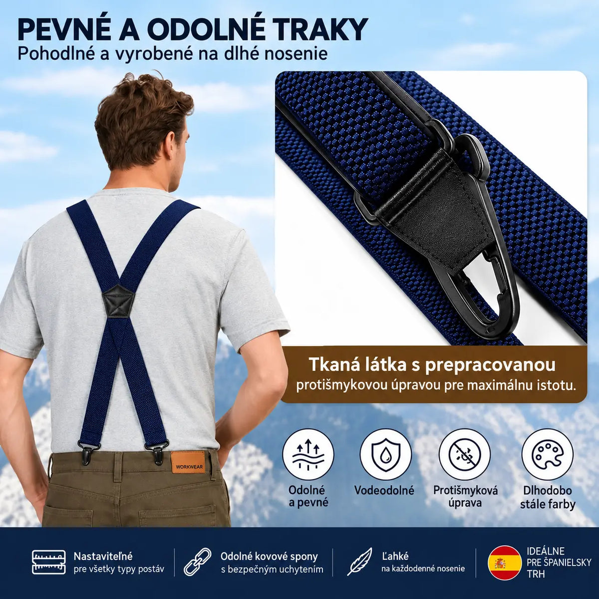 📢📢 ZĽAVA 50 %! 🧷 Pánsky sťahovací pás s prekríženým dizajnom na chrbte a zapínaním na háčiky 🧷