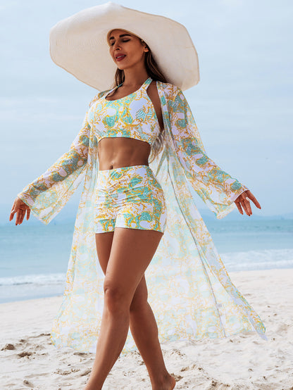 ☀️👙【S-2XL】Damskie bikini trzyczęściowe z nadrukiem, seksowne i wysokiej jakości