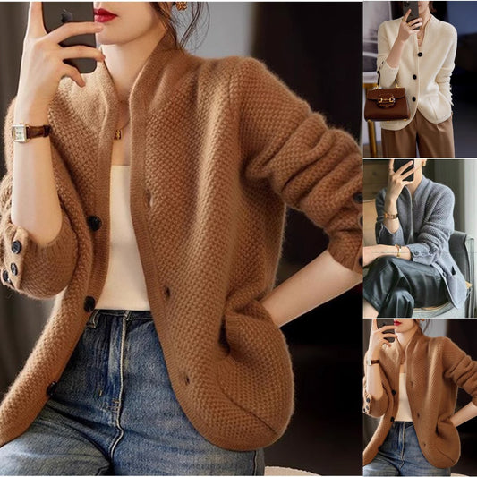 【S-2XL】Jesienny i zimowy kardigan z francuskiego kaszmiru w nowym stylu retro 3752341