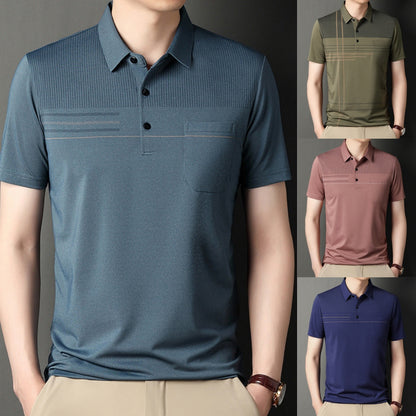 👔【Wyprzedaż magazynowa】【M-4XL】Męska koszulka polo z krótkim rękawem i prążkowanym kołnierzykiem