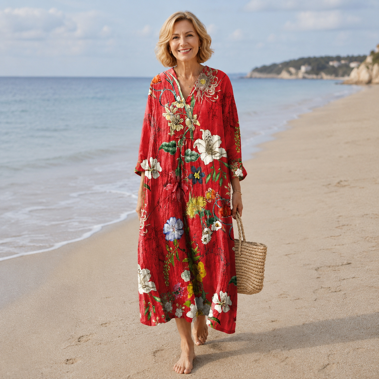 🌸Boho | Sukienka w stylu boho, która wyszczupla sylwetkę | Zakrywa brzuszek · Podkreśla sylwetkę · Lekka i zwiewna · Idealna na wakacje i podróże 【S-5XL】