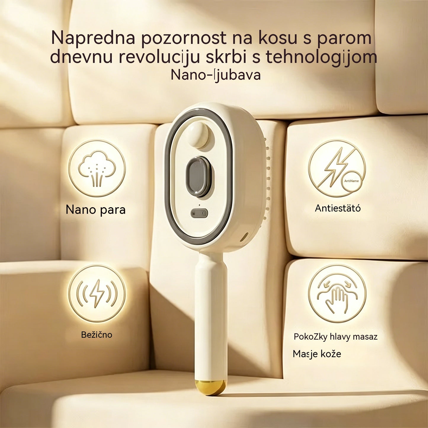 ⚡💨 Pulverizador eléctrico con peine de masaje y cojín de aire