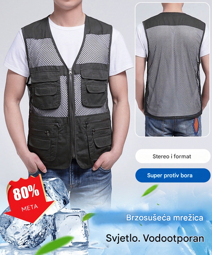 Jednostavan funkcionalni prsluk s više džepova🔥【XL-4XL】
