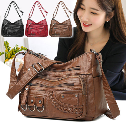💥【50% zľava po obmedzenú dobu】👜Nová mäkká kožená kabelka cez rameno/crossbody s veľkou kapacitou 2025
