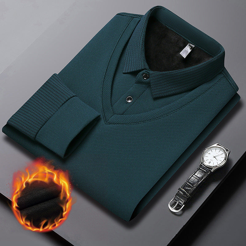 【⚡Obniżka 120 zł】【M-4XL】Dwukolorowa koszulka POLO z paskami i efektem fałszywej warstwy