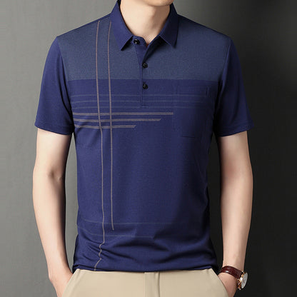 👔【Wyprzedaż magazynowa】【M-4XL】Męska koszulka polo z krótkim rękawem i prążkowanym kołnierzykiem