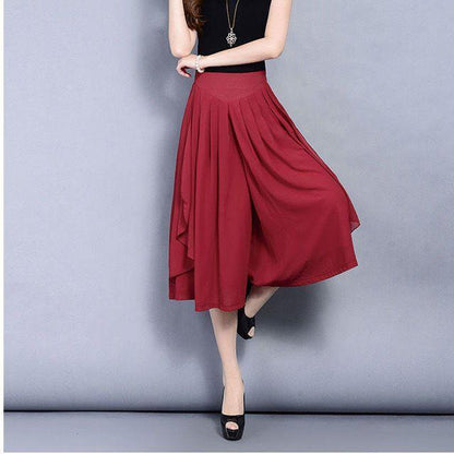 [50% zniżki] 2025 nowe modne szyfonowe spodnie z wysokim stanem i jedwabiem lodowym 3915107