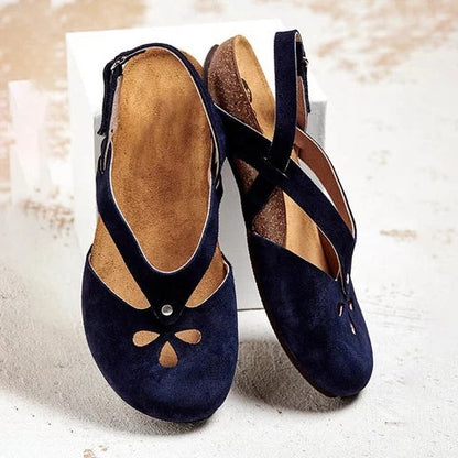 ✨👡【Oferta ograniczona】【35–44】Wysokiej jakości skórzane sandały rekreacyjne 2025 ✅ Zaokrąglony nosek ✅ Płaska podeszwa