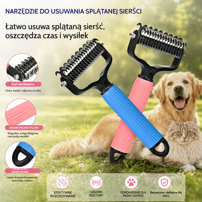 🐱🐕🐈 Wielofunkcyjny grzebień 3w1 do rozczesywania i usuwania sierści dla psów i kotów