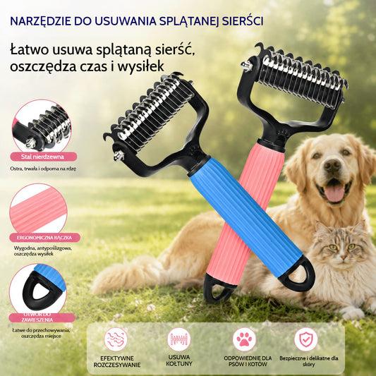 🐱🐕🐈 Wielofunkcyjny grzebień 3w1 do rozczesywania i usuwania sierści dla psów i kotów