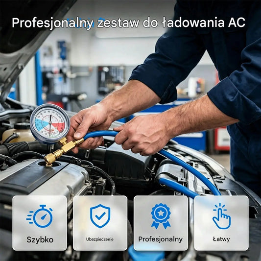 ⏳Oferta ograniczona czasowo⏰ Wąż do napełniania klimatyzacji R134a z manometrem: uniwersalne i łatwe w użyciu narzędzie do projektów DIY 🔧