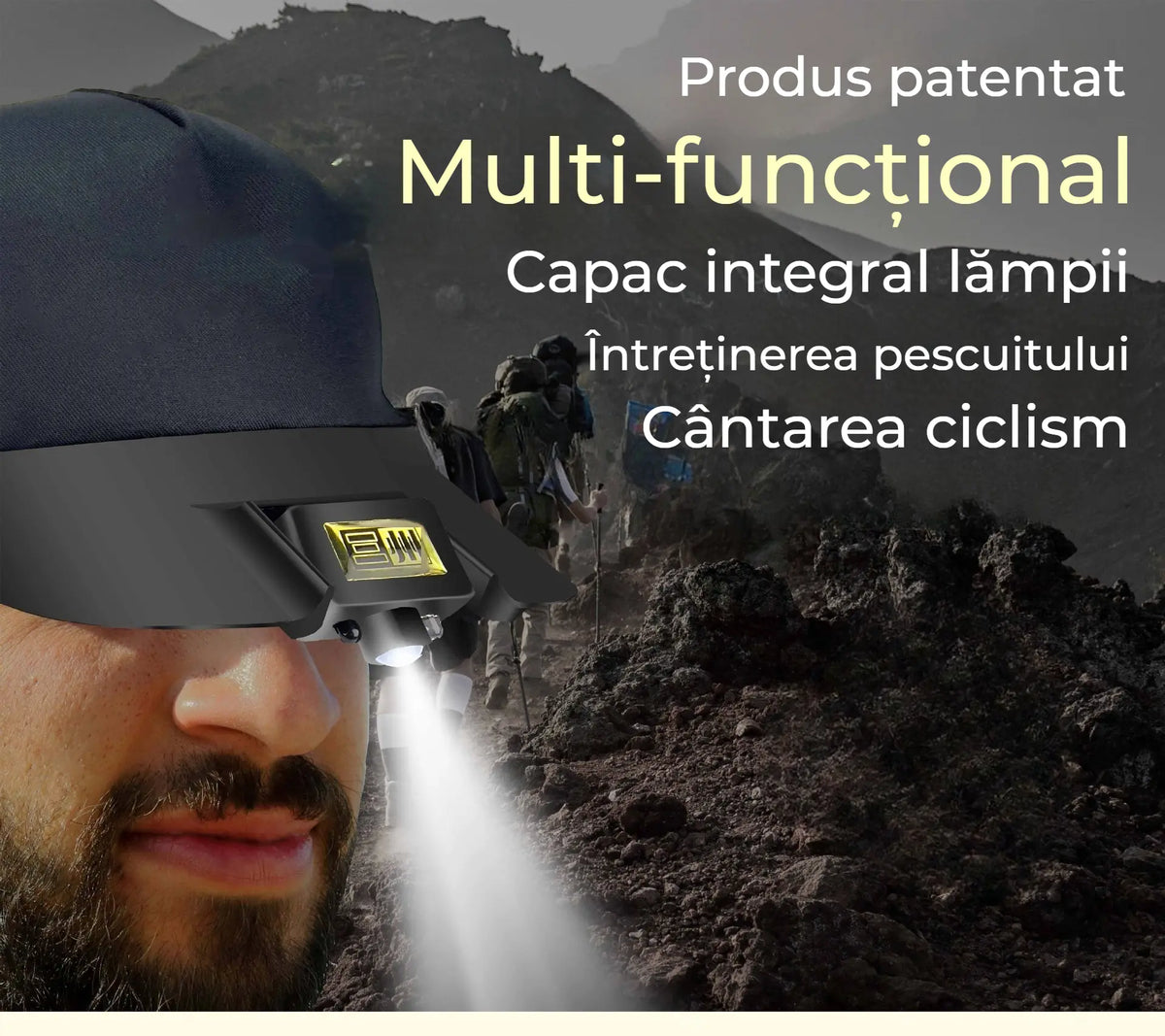 🧢🌙🔦🔥integred Smart LED svjetiljke, vanjsko noćno ribolovno svjetlo, lako napunjeno i dugo trajanje baterije