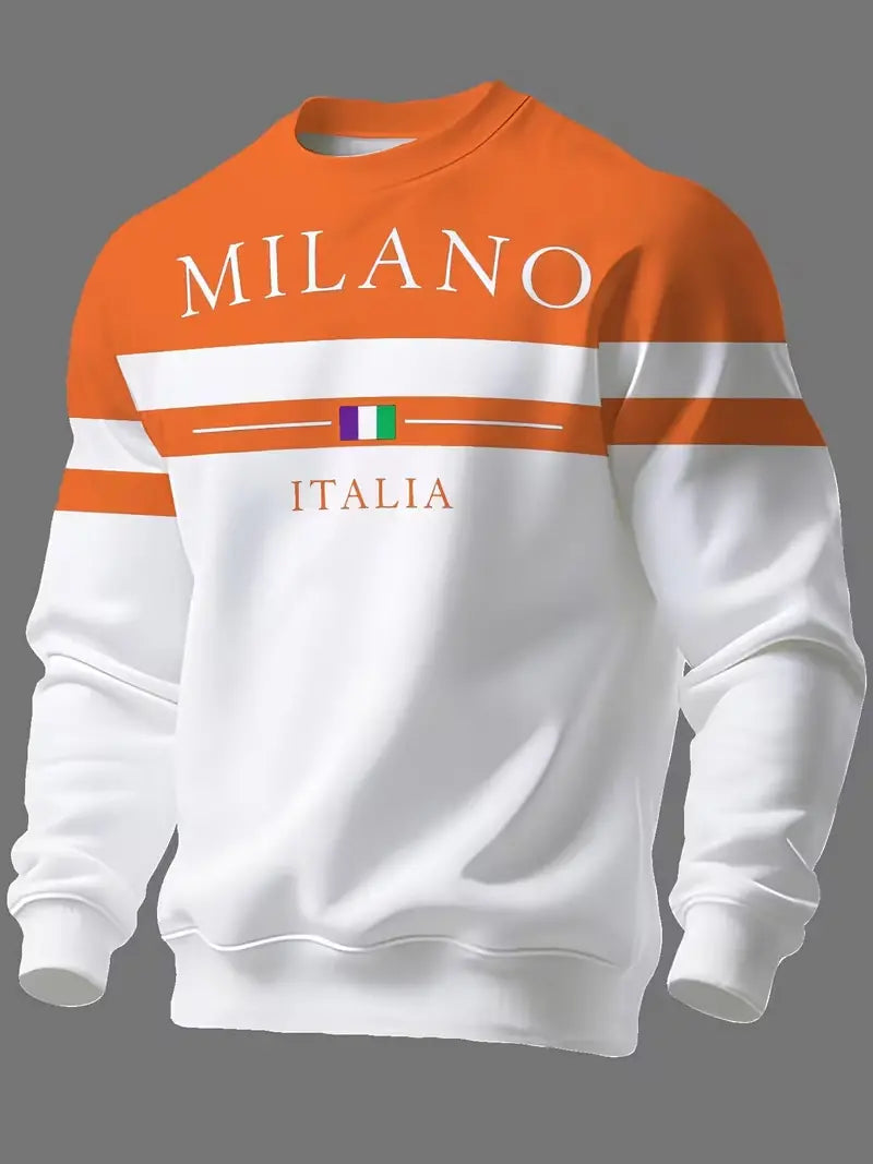 【S-6XL】Muške majice dugih rukava s natpisom „Milano Italia”