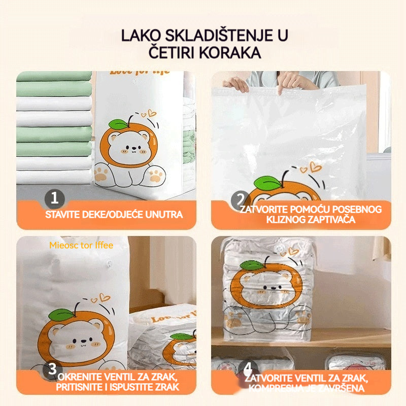 ✨🗃️ 5 komada za samo 29 € 💨 Velika stlačiva vakuumska vreća: ne zahtijeva pumpu, zaptivna, idealno štedi prostor za skladištenje u kući i u koferu ✈️