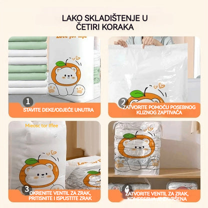 ✨🗃️ 5 komada za samo 29 € 💨 Velika stlačiva vakuumska vreća: ne zahtijeva pumpu, zaptivna, idealno štedi prostor za skladištenje u kući i u koferu ✈️
