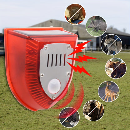 【⚡-50%】🔥Solarny alarm, lampa antykradzieżowa z czujnikiem ruchu, ultradźwiękowy odstraszacz zwierząt