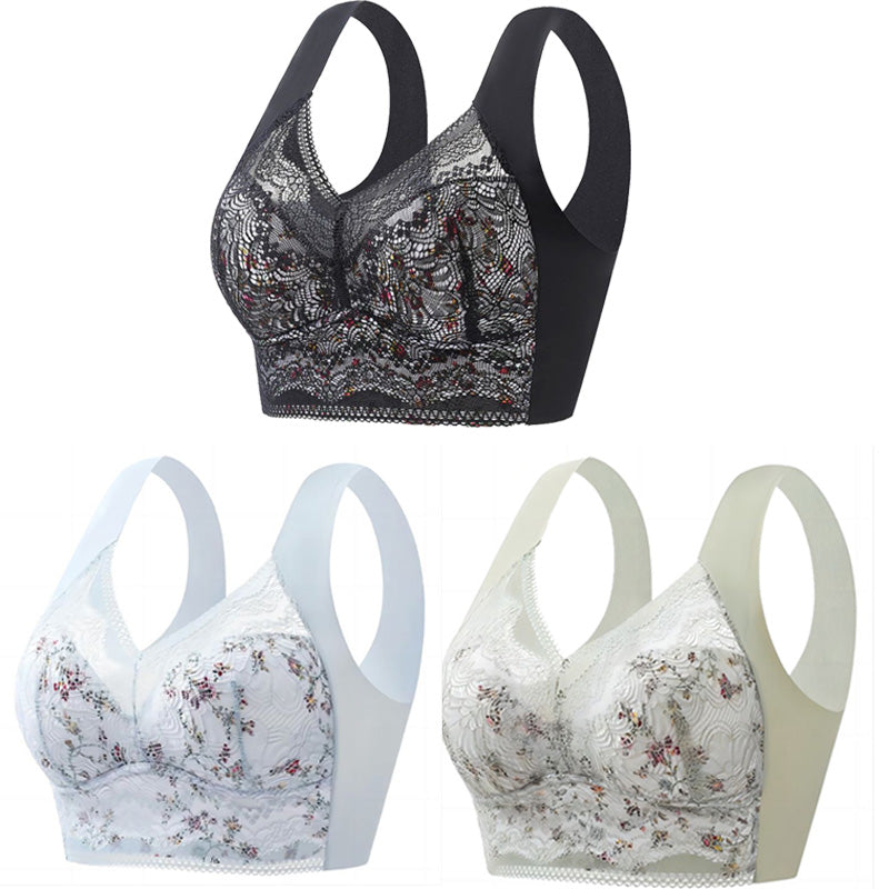 Oferta limitowana💕🎁【40kg-100kg】Duży rozmiar, oddychający, regulowany, bezszwowy biustonosz z lodowego jedwabiu