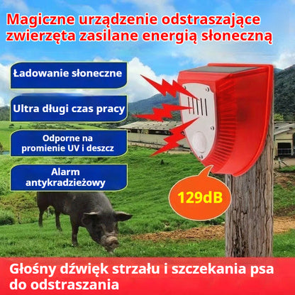 【⚡-50%】🔥Solarny alarm, lampa antykradzieżowa z czujnikiem ruchu, ultradźwiękowy odstraszacz zwierząt
