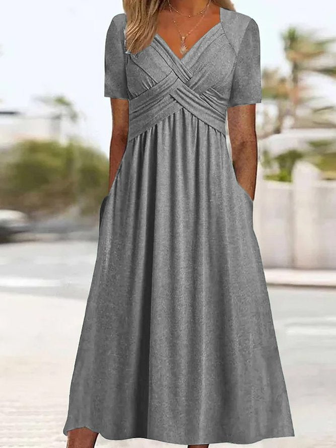 💥Akcija!【S-5XL】retro lanena haljina, širokog kroja koji vizualno stanjuje i daje eleganciju, čini da izgledate mlađe.