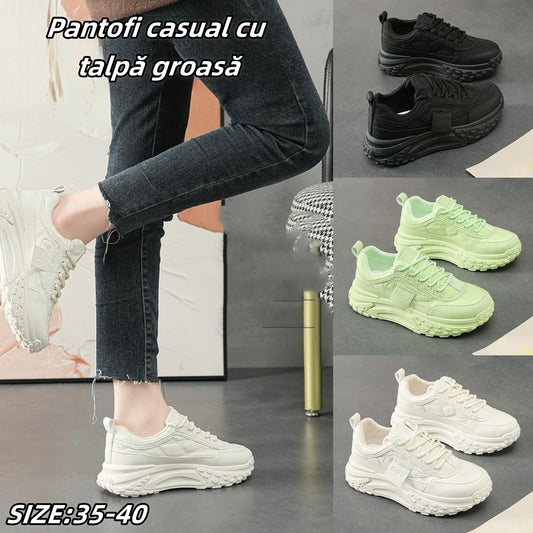 Oferta ograniczona czasowo💗【35-40】Nowe damskie buty typu "dad shoes" na grubej podeszwie, buty casualowe (wysokość podeszwy 5 cm)