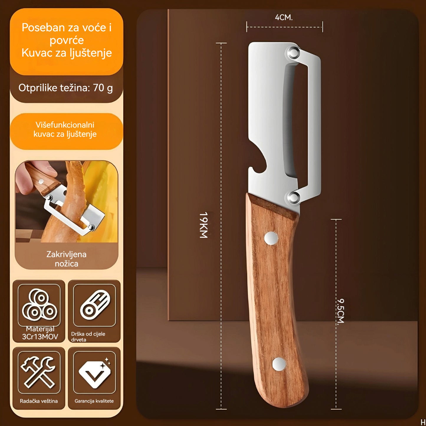 🔥【Sniženo 26 €】Deblji kuhinjski guljač od nehrđajućeg čelika