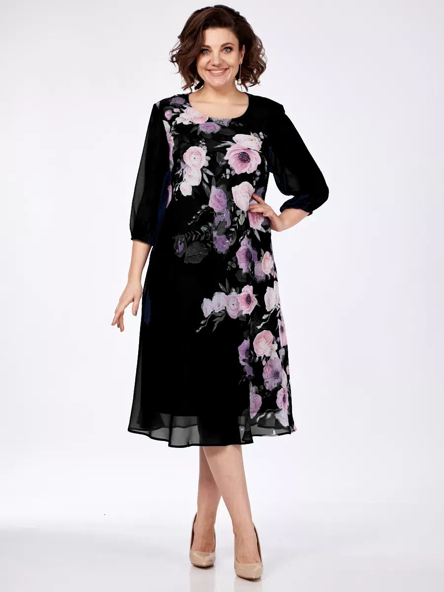 🌸 50% zniżki 💥💕【S-5XL】2026 Elegancka wiosenna sukienka z szyfonu z kwiatowym nadrukiem🌷