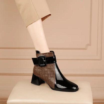 🔥【35–40】🔥Zdaj –50 %! Idealni za jesen in zimo! Elegantni ženski gležnjarji iz prave ovčje kože – moderni, topli in ročno izdelani!