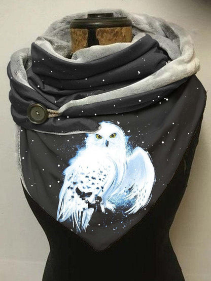 🔥Modny, klasyczny ciepły szalik turban [35% rabatu]🔥Ciepły szalik z bawełnianym nadrukiem i guzikami--3776320