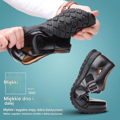 【38-44】👞2026 Ljetne muške prozračne šuplje neklizajuće ležerne sandale od prave kože - U