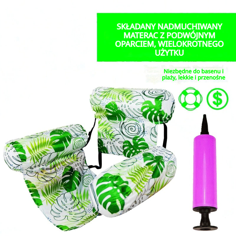 💦📢 Składany pływający materac z oparciem
