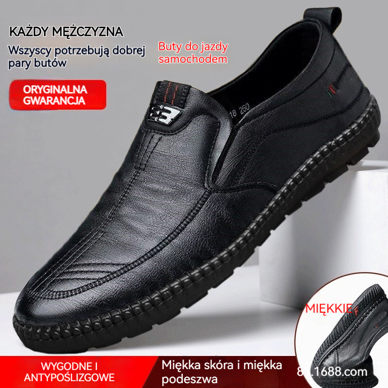 【39–44】Męskie skórzane buty biznesowo-casualowe nowość 2026 – miękka podeszwa, wygodne, wiosenna moda męska