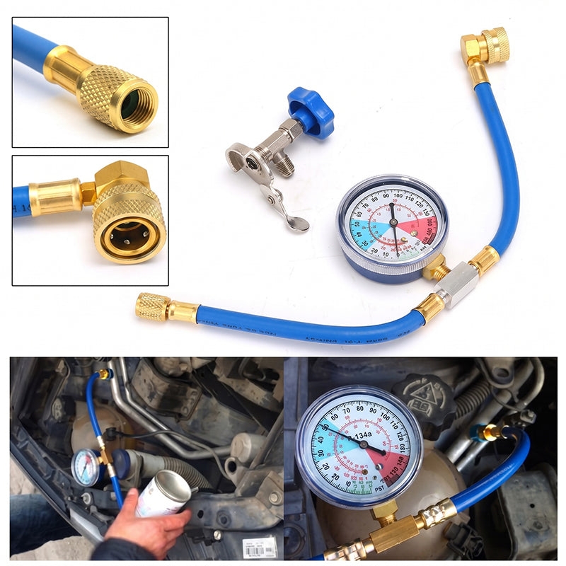 ⏳Oferta ograniczona czasowo⏰ Wąż do napełniania klimatyzacji R134a z manometrem: uniwersalne i łatwe w użyciu narzędzie do projektów DIY 🔧