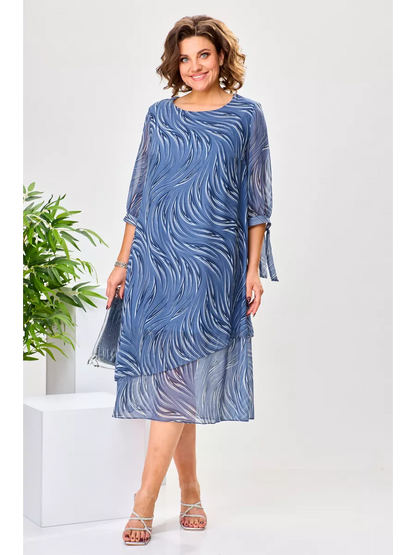 【34-60】【S-5XL】🔥Nowa elegancka sukienka w letni wzór fal-3703055