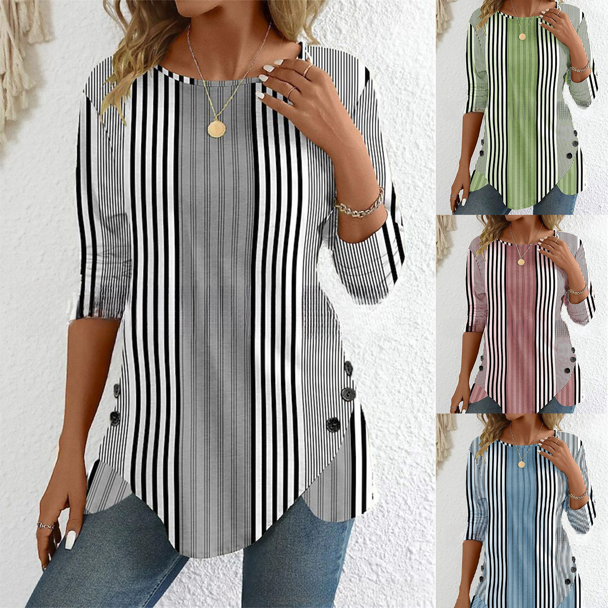 🔥【Ograničeno vrijeme 38% popusta】【S-3XL】Nova proljetna ženska prugasta bluza s printom