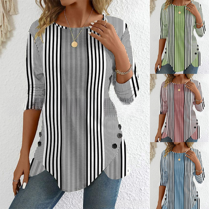 🔥【Ograničeno vrijeme 38% popusta】【S-3XL】Nova proljetna ženska prugasta bluza s printom