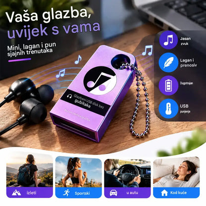 🚗🎵🎵【32 GB】【Glazbeni USB stick】sadrži 3000 pjesama, 200 glazbenih spotova i 6D zvučne efekte