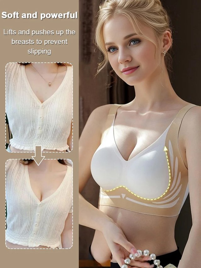 😍Lekki i prozračni nowy model【Promocja 4 sztuki】Damski biustonosz bez fiszbinów❤️【40-85 kg】