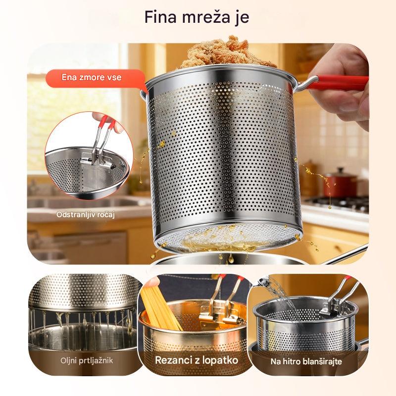 🍢🍖🍗 Ponev iz nerjavečega jekla - primerna za cvrtje