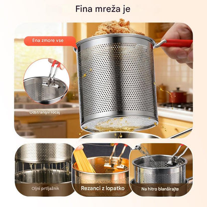 🍢🍖🍗 Ponev iz nerjavečega jekla - primerna za cvrtje