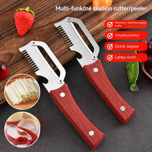 ✅ Kúpte jeden, druhý dostanete zadarmo (2 produkty) 🧅🔪 Viacúčelová kuchynská škrabka 3 v 1: Šúpe, krája a otvára poháre! 🔥
