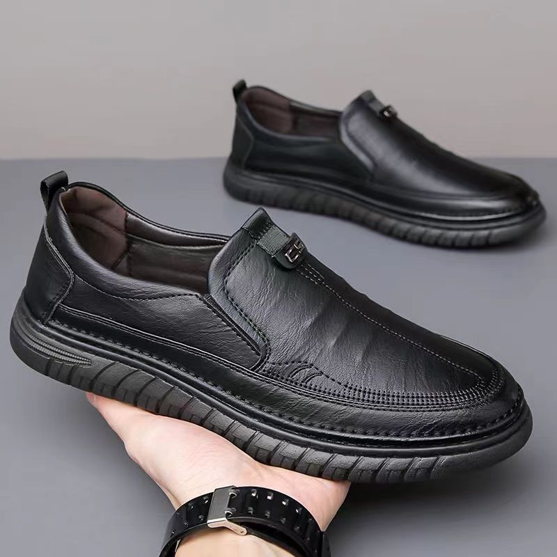 【39-44】Casualowe buty skórzane, miękka podeszwa, antypoślizgowe--3657085