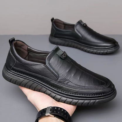 【39-44】Casualowe buty skórzane, miękka podeszwa, antypoślizgowe--3657085