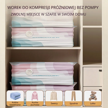 🧳 5 sztuk za jedyne 109 zł 💨 Duże, kompresowalne worki próżniowe do przechowywania: nie wymagają pompy, szczelna konstrukcja, idealne do oszczędzania miejsca w walizkach i w domu ✈️