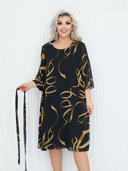 🔥Wyprzedaż – okazja specjalna💕【S-3XL】Elegancka sukienka z siateczki z marszczonymi rękawami